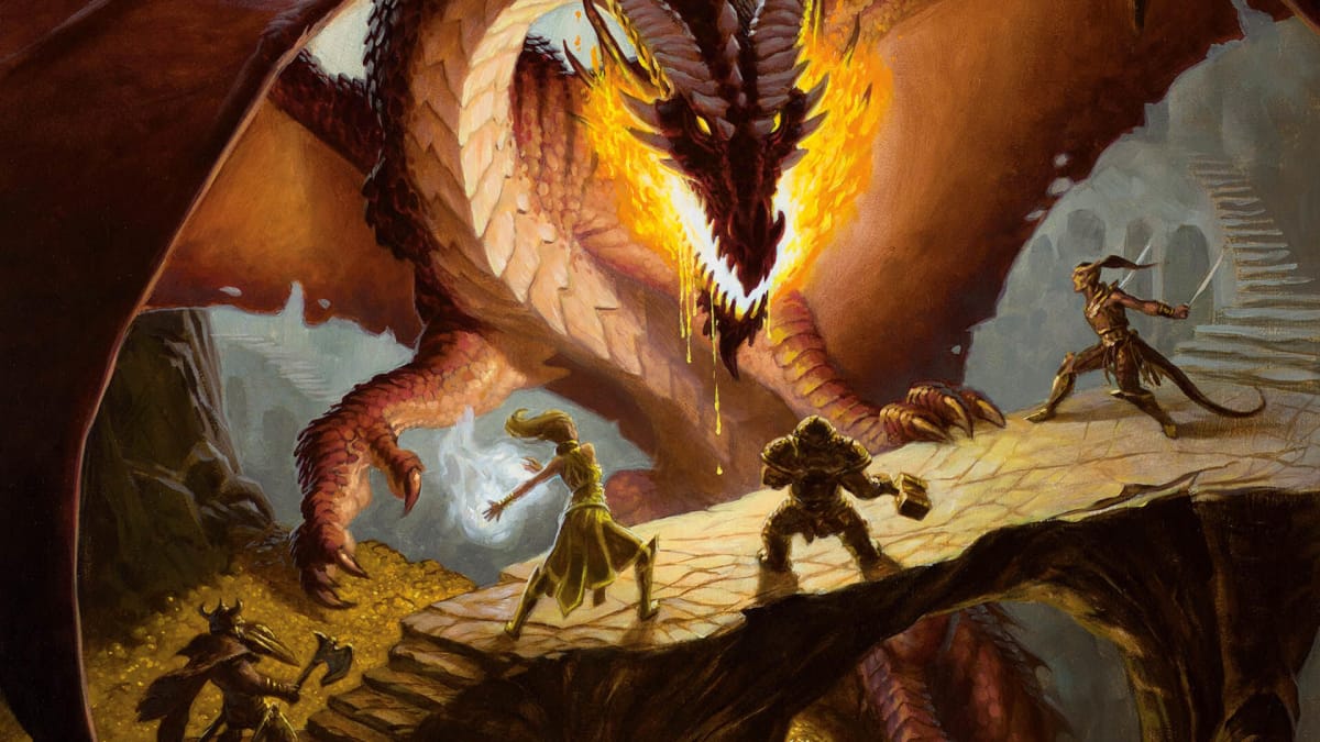 A dragon battling the party in Dungeons & Dragons
