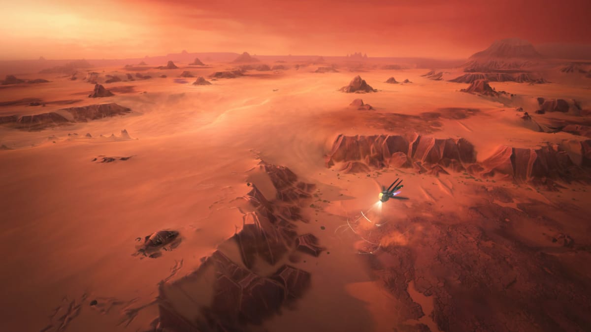 A shot of Arrakis in Dune: Spice Wars