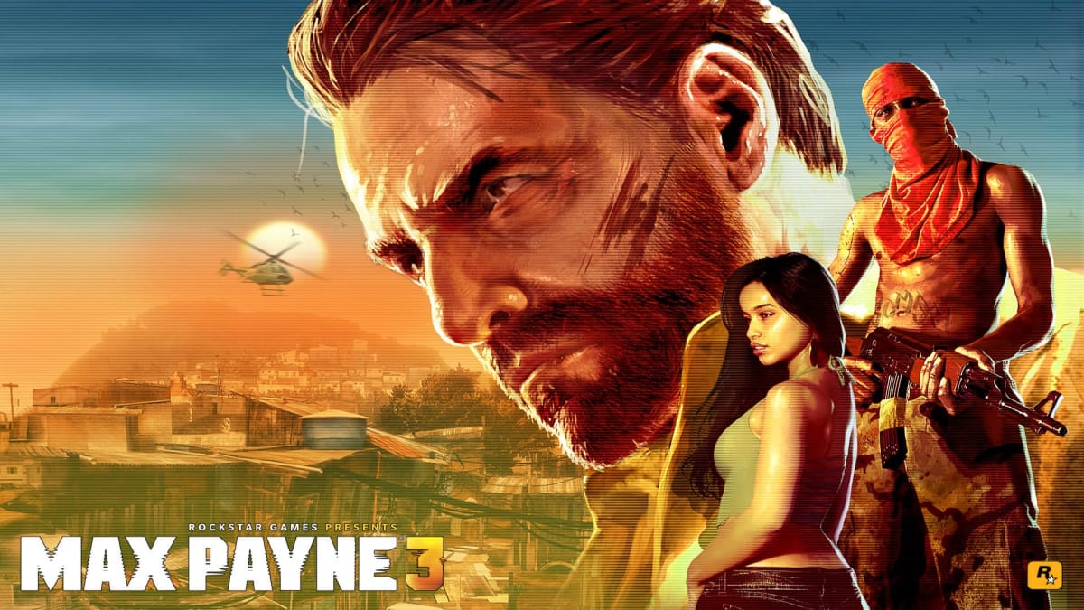 A sundrenched Brazilian favela with Max Payne and armed soldiers present