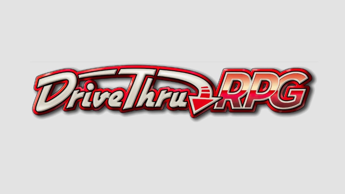 The logo for DrivethruRPG on a gray background