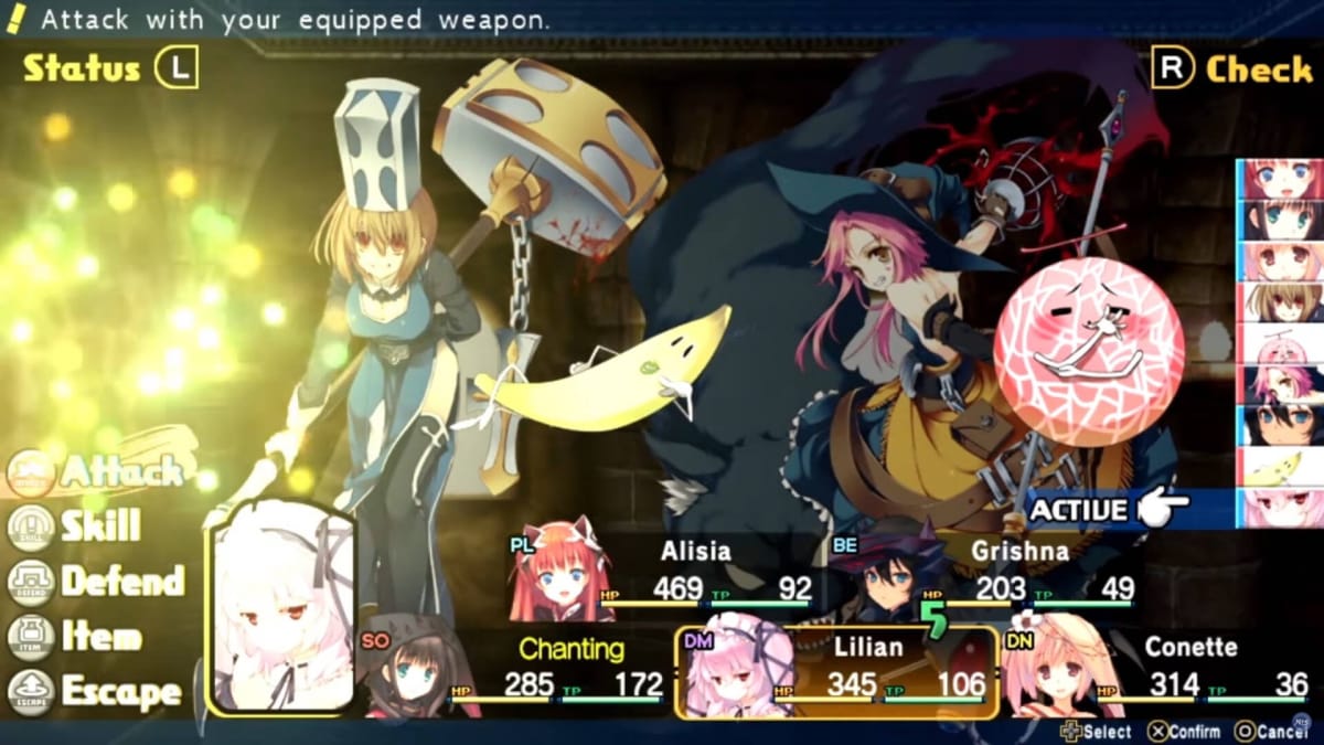 A combat shot of Dungeon Travelers 2