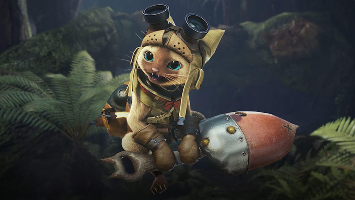 A Palico cat companion in Monster Hunter: World