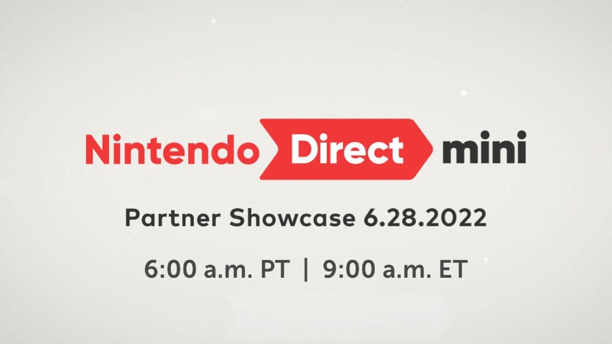 A banner advertising the new Nintendo Direct Mini airing tomorrow