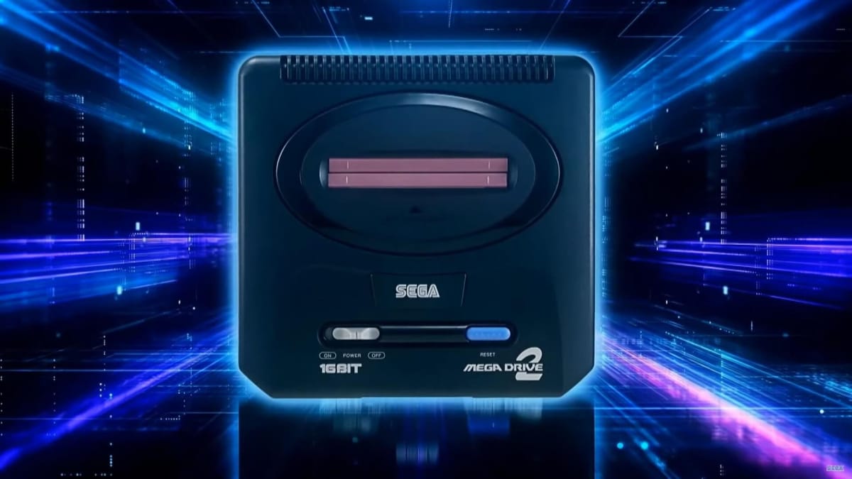 A full shot of the Sega Mega Drive Mini 2 retro console
