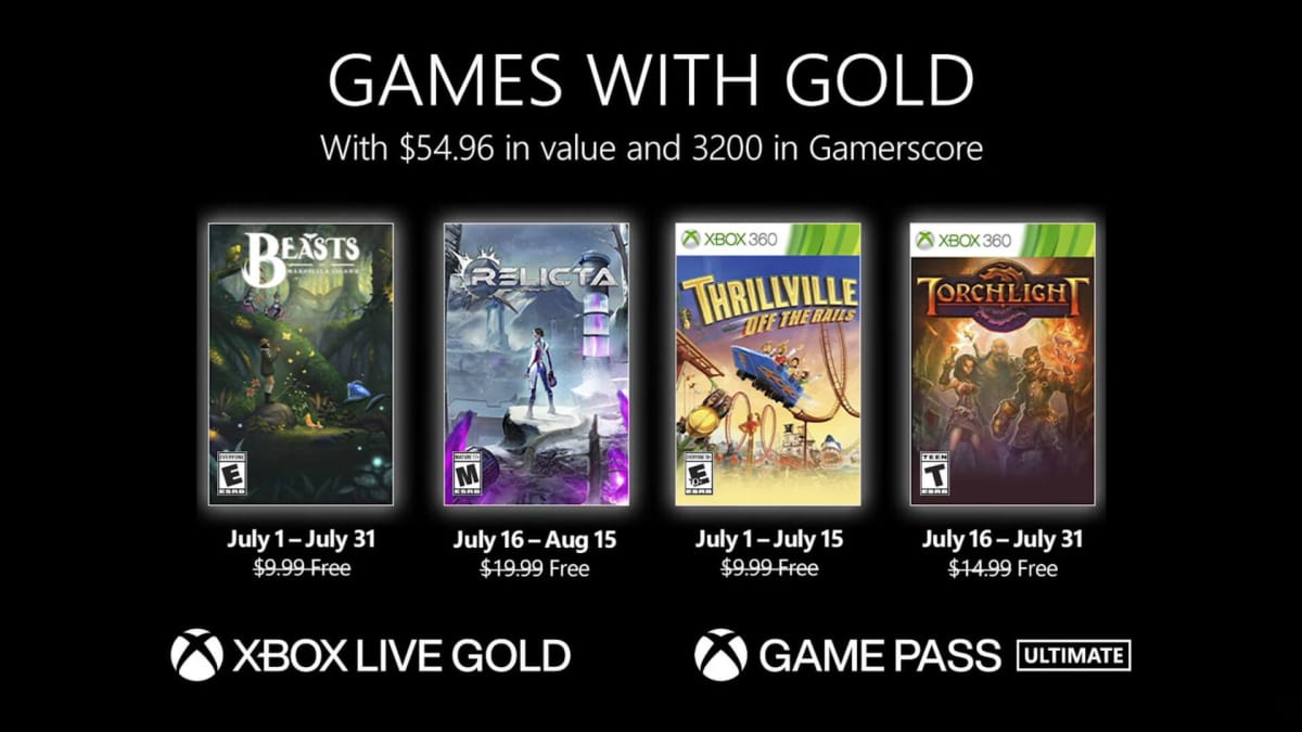 The Xbox Games with Gold July 2022 lineup