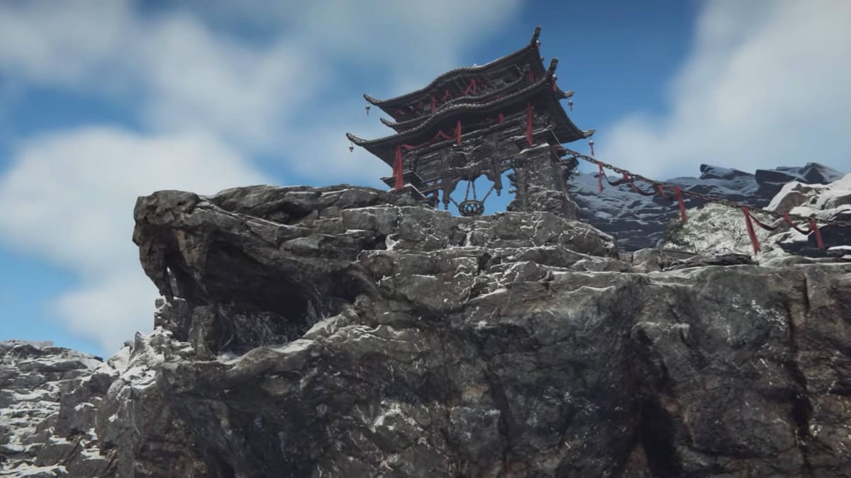 The Yushan Ruins area in the new Naraka: Bladepoint map Holoroth