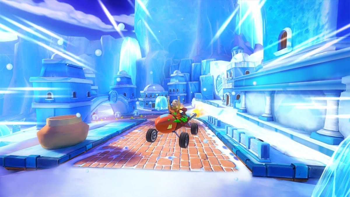 Aang leaping through the air in Nickelodeon Kart Racers 2: Grand Prix, which will precede Nickelodeon Kart Racers 3