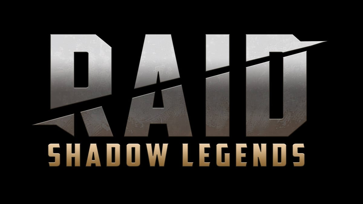 The title screen for Raid: Shadow Legends