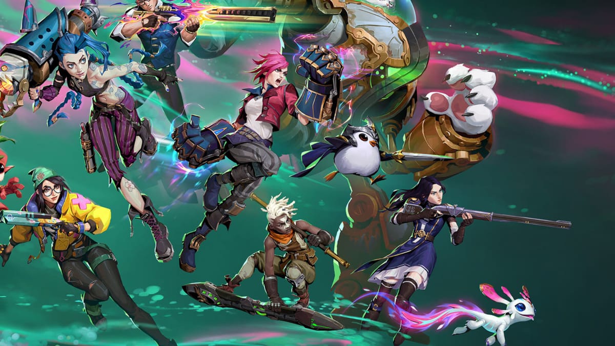Several League of Legends characters representing Riot Games