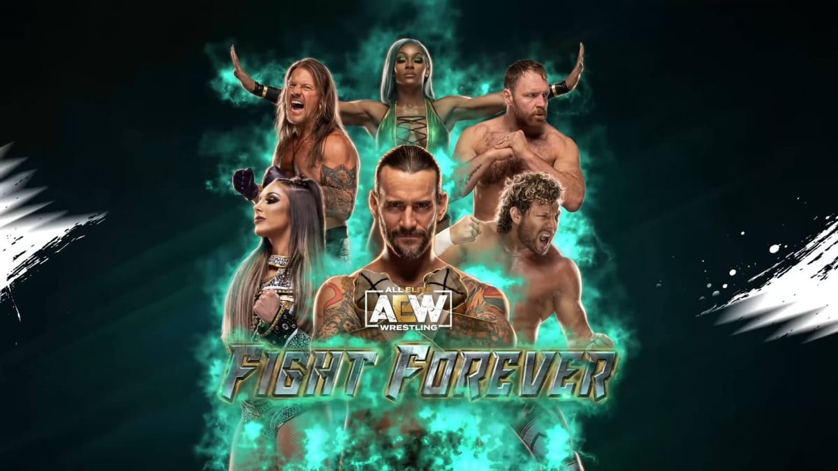 A banner showing some of the wrestlers in AEW: Fight Forever