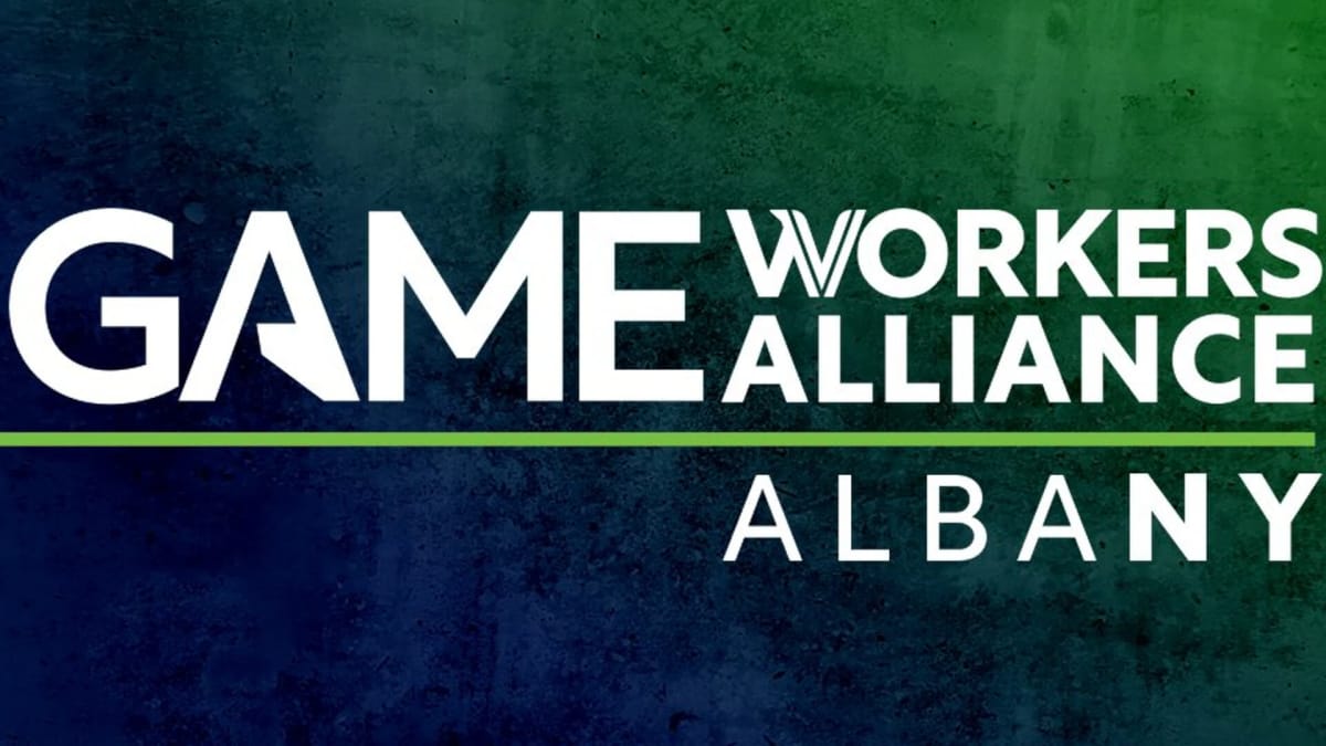 The Game Workers Alliance Albany logo, referring to a dispute the union is having with Activision Blizzard