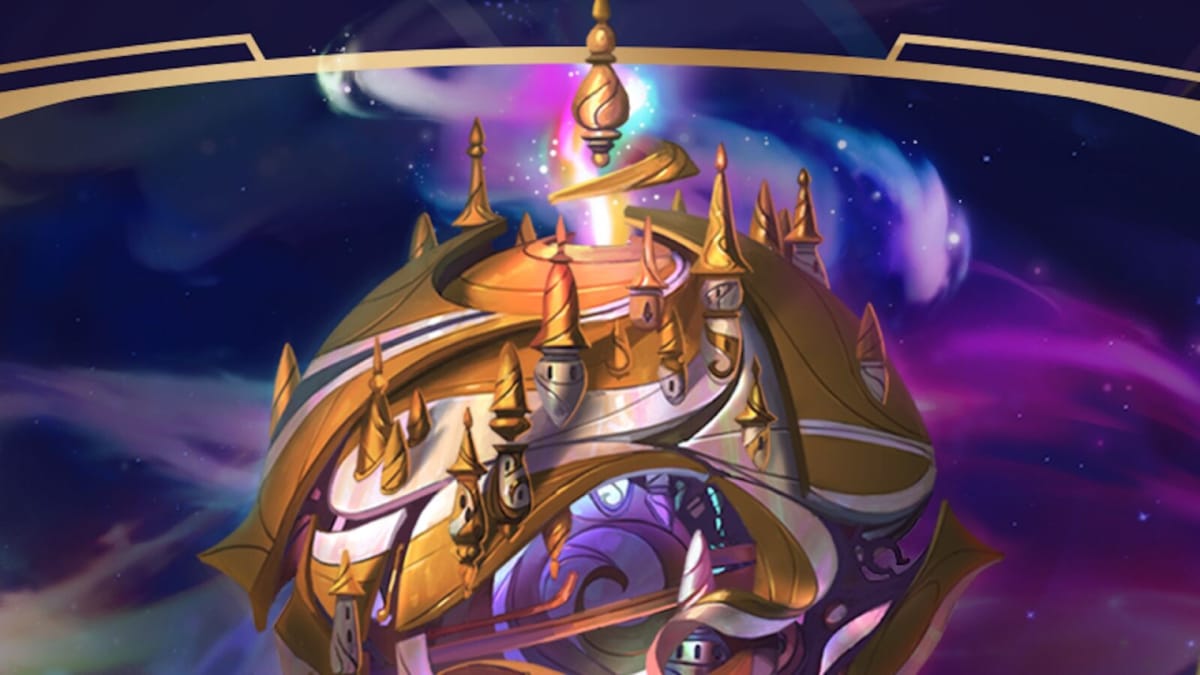 Disney Lorcana promotional artwork featuring an ornate gilded castle