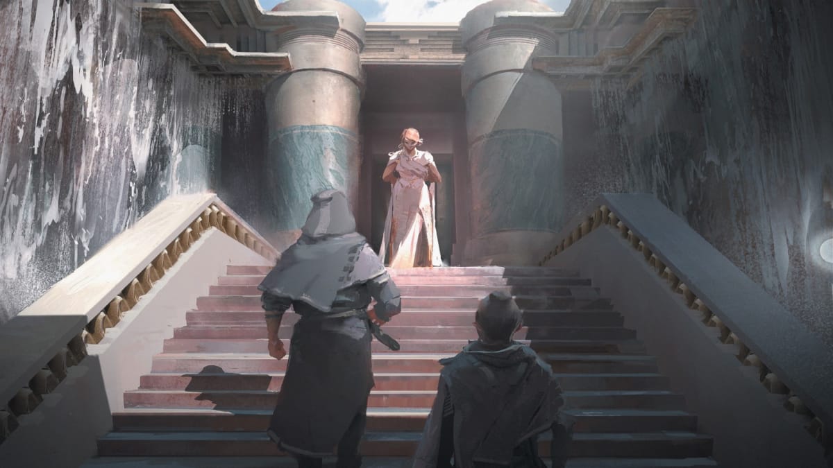 Masters of Dune campaign artwork featuring a royal palace