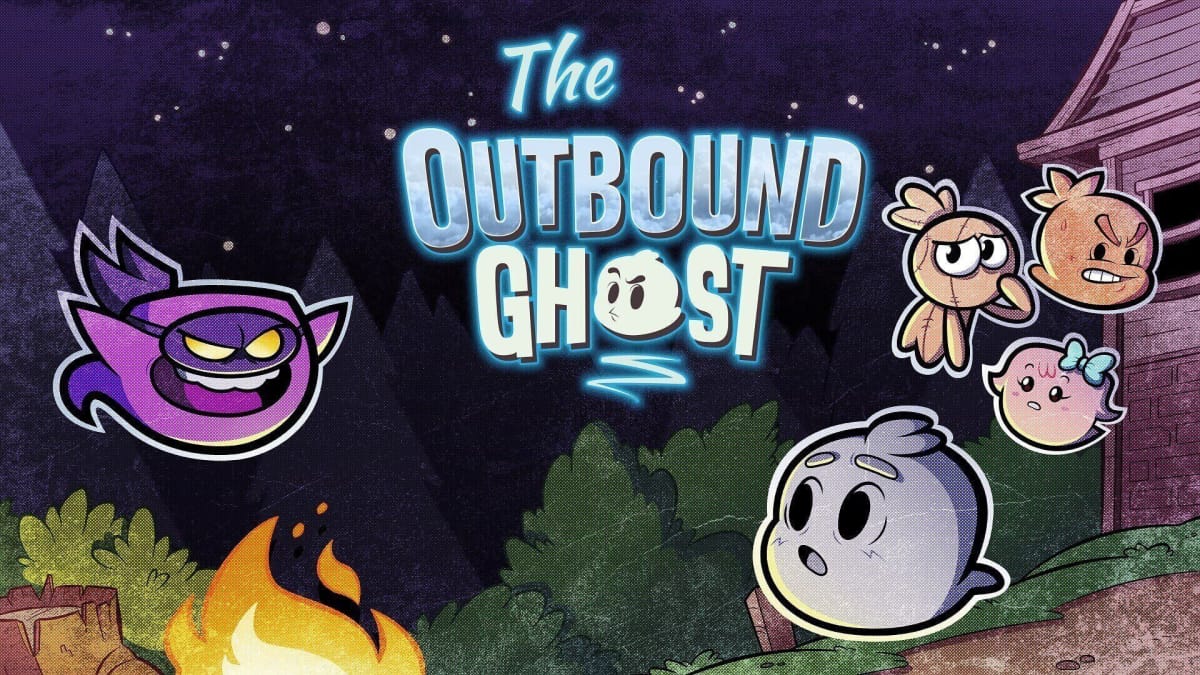 Outbound Ghost Key Art showing off some floating ghosts and the game's title.