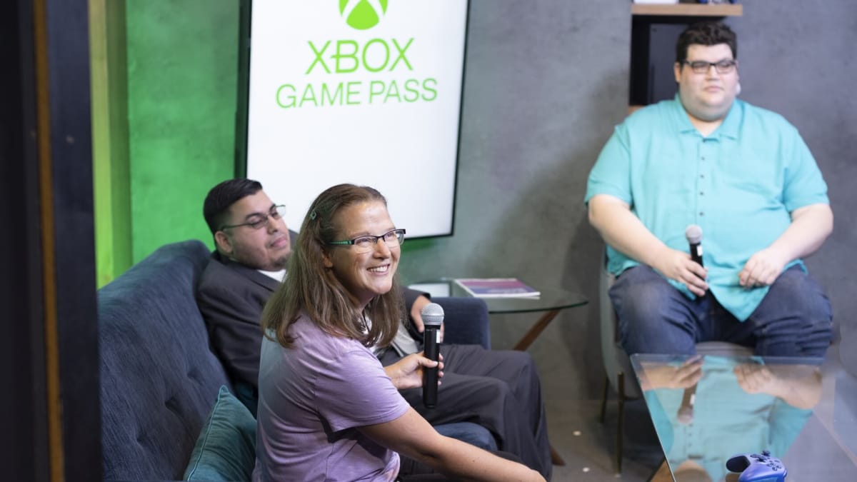 A group of gamers together for the Xbox and Special Olympics Gaming for Inclusion event