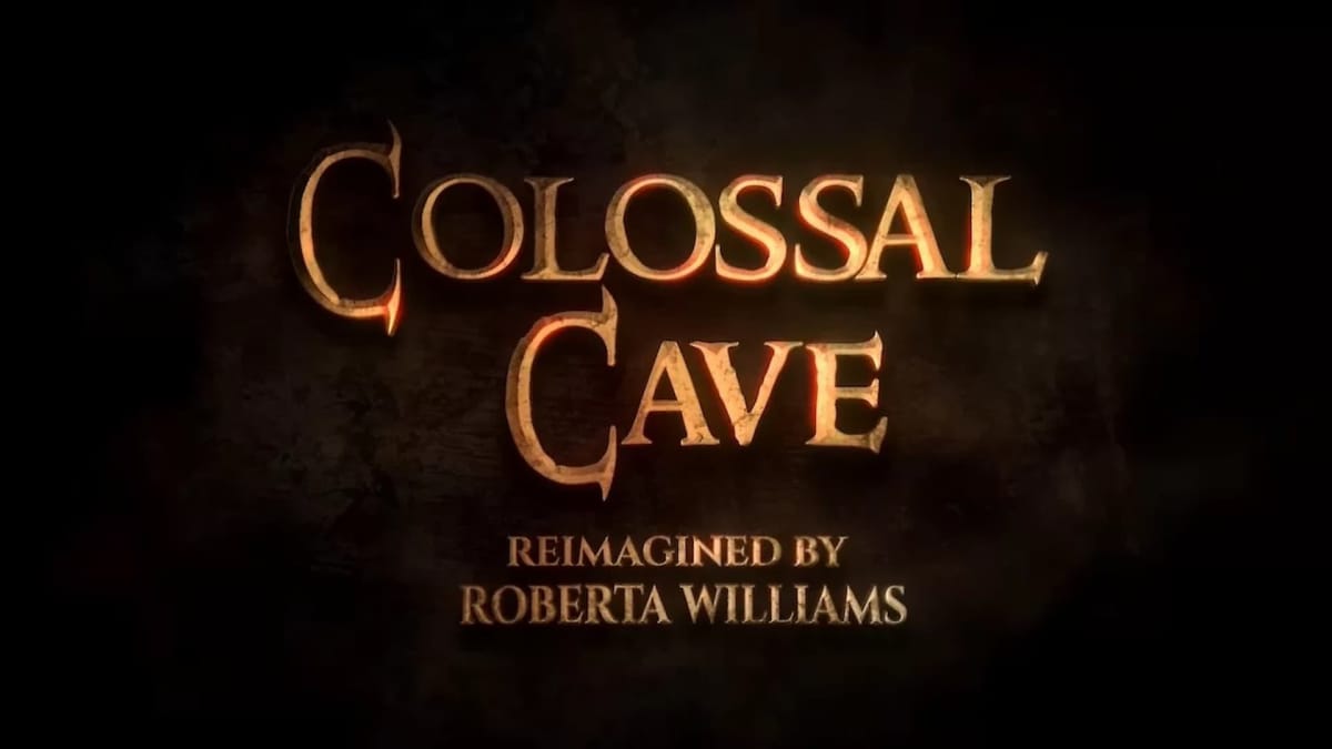 Header image for Colossal Cave Adventure Remake Switch Edition, where we see the title of the game in gold letters