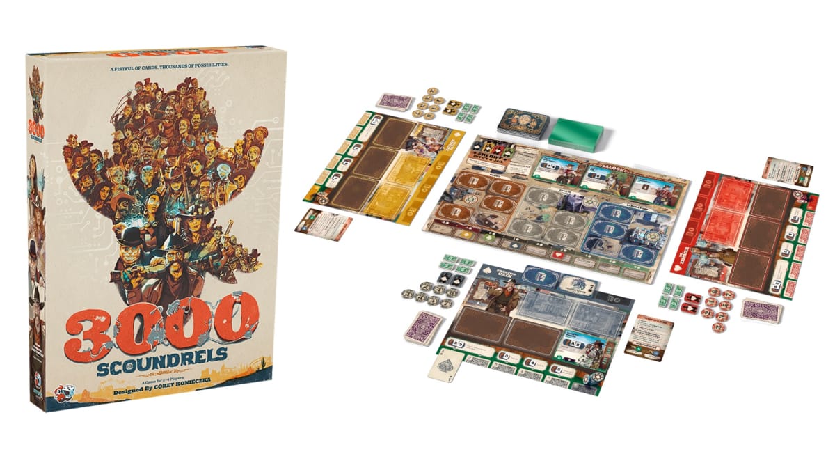 3000 Scoundrels Box Art and Board Game Layout