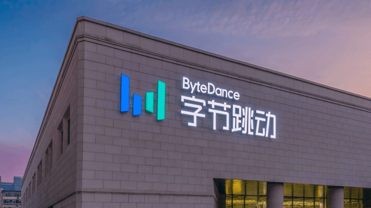 The ByteDance logo on a company building