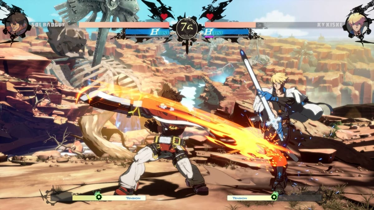 Sol Badguy and Ky Kiske battling one another in Guilty Gear Strive