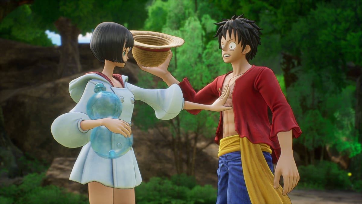 Luffy and another character in One Piece Odyssey