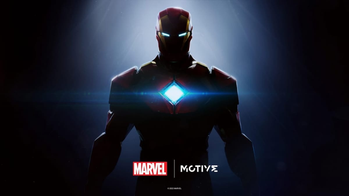 EA's Ironman Teaser header image, with ironman standing in s faint glow of light with his chest lit up