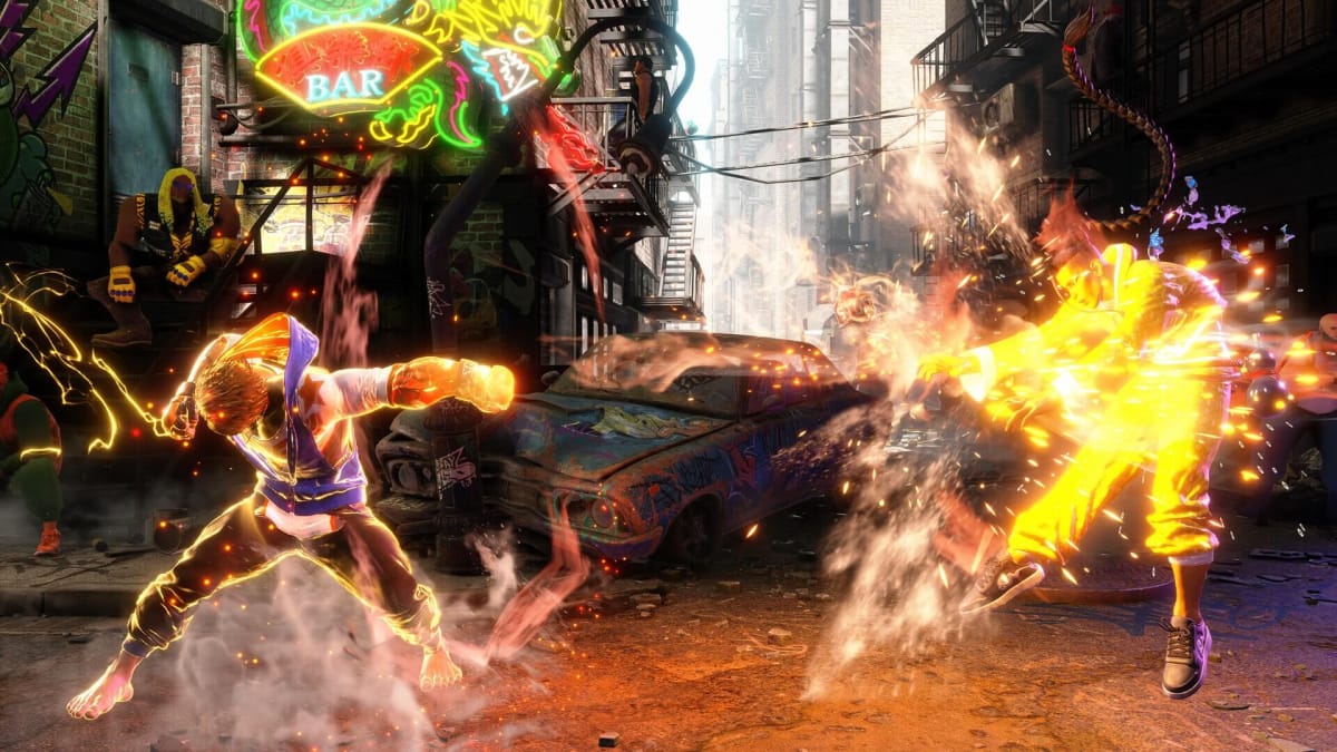 Street Fighter 6 beta screenshot showing Luke punching Jamie