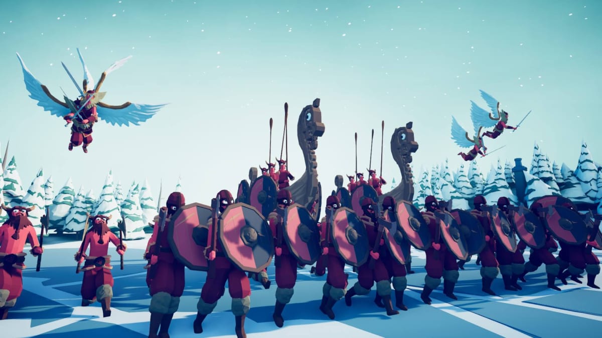 An army marching forward in Totally Accurate Battle Simulator