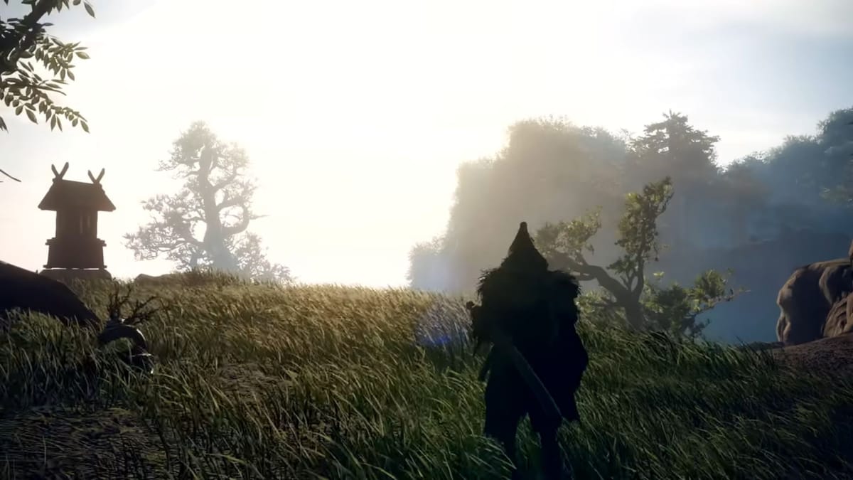 A Hunter in Wild Hearts walking through a field