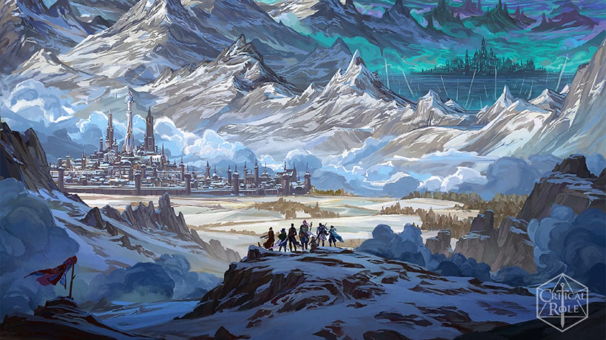 Part of the album artwork for the Welcome to Wildemount album from Critical Role's Scanlan Shorthalt Music