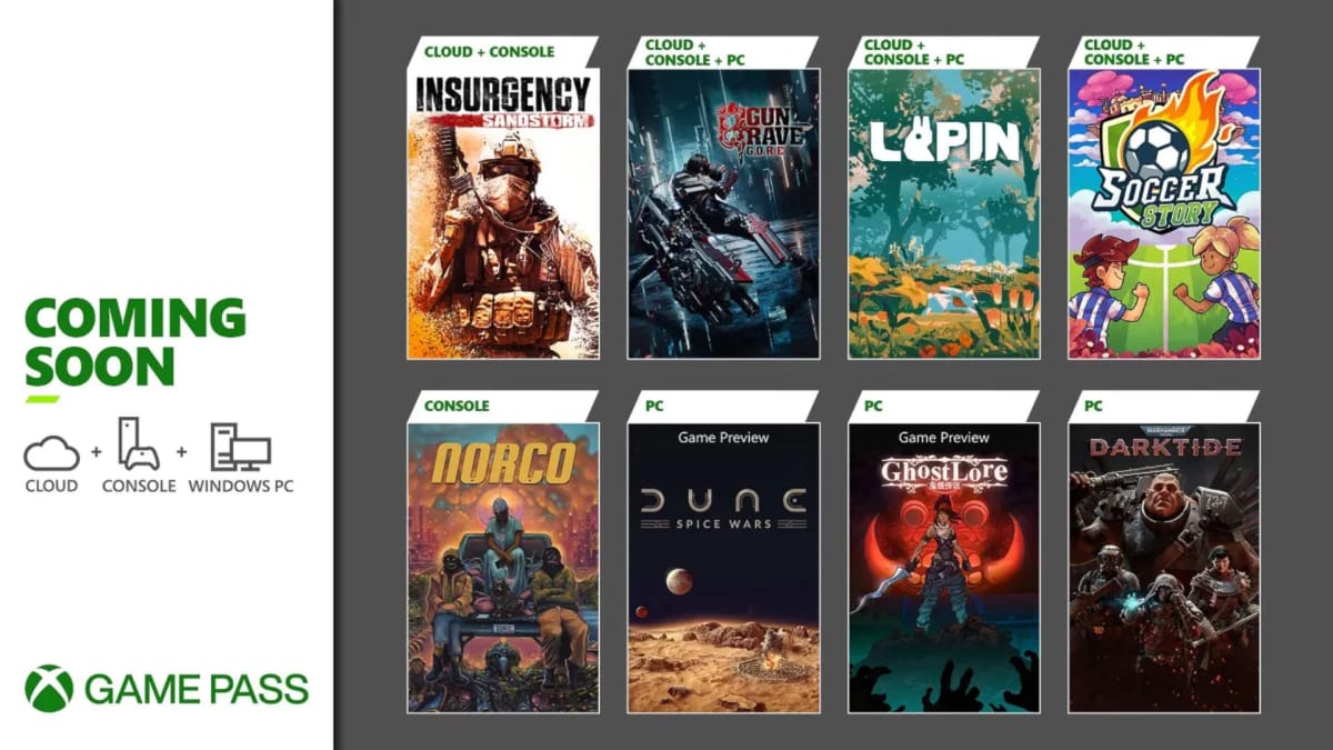 A banner showing the second wave of games Xbox Game Pass November 2022 Wave 2 has to offer