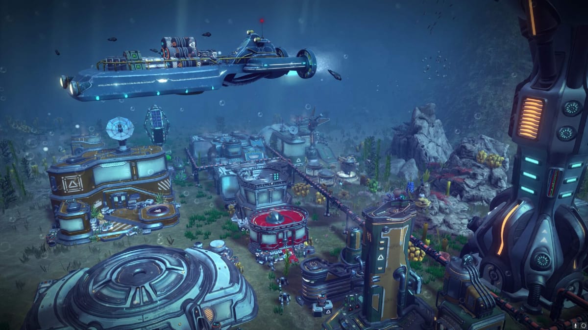 Aquatico header shows an underwater city functioning and doing its thing.