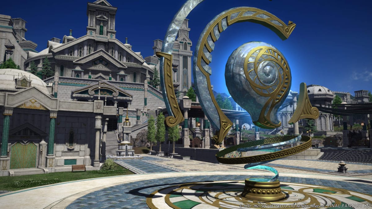 A view of the kingdom of Sharlayan in Final Fantasy XIV