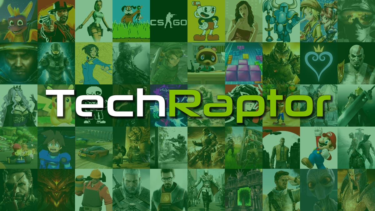 TechRaptor Logo Over A Bunch of Different Games