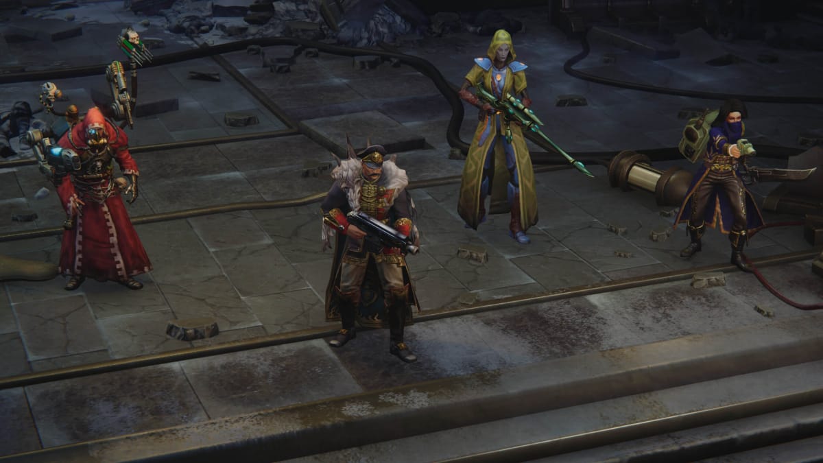 Four of the characters in the upcoming Owlcat CRPG Warhammer 40k: Rogue Trader