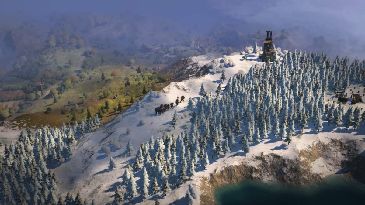 Wartales header shows a troop trying to survive together in a winter wonderland.