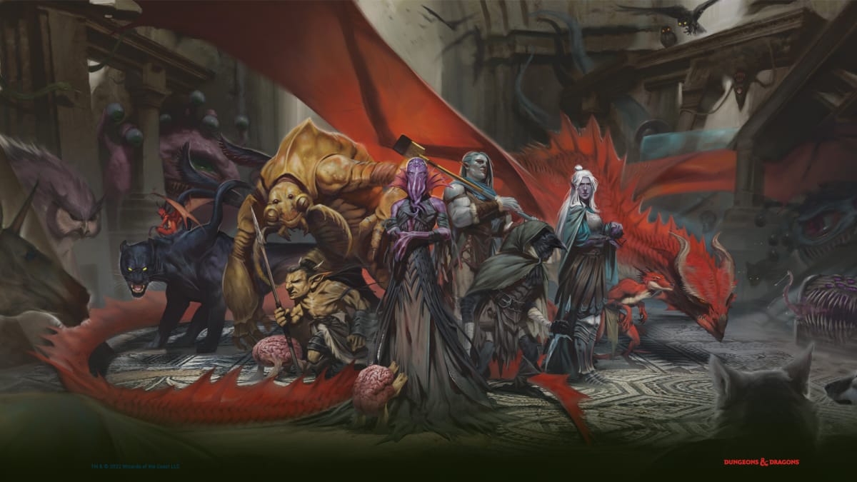 A wallpaper showing a party of adventurers in Dungeons & Dragons
