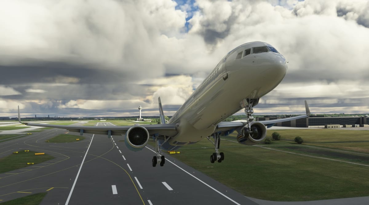 Boeing 757 Taking off in Microsoft Flight Simulator