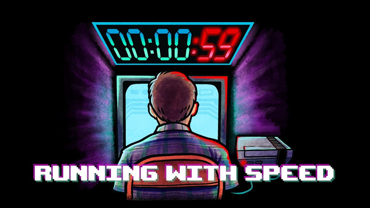 The Key Art for Speedrunning documentary Running With Speed