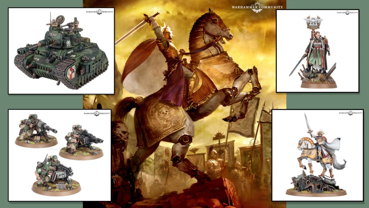 An image featuring several new models for the Warhammer 40K Astra Militarum army