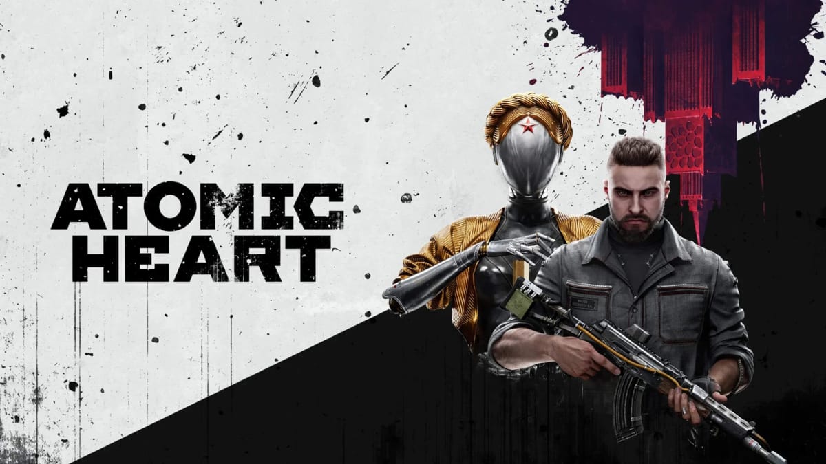 Artwork depicting the hero and a robot in Atomic Heart