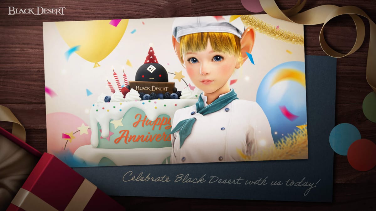 A Black Desert anniversary card inviting you to celebrate the occasion
