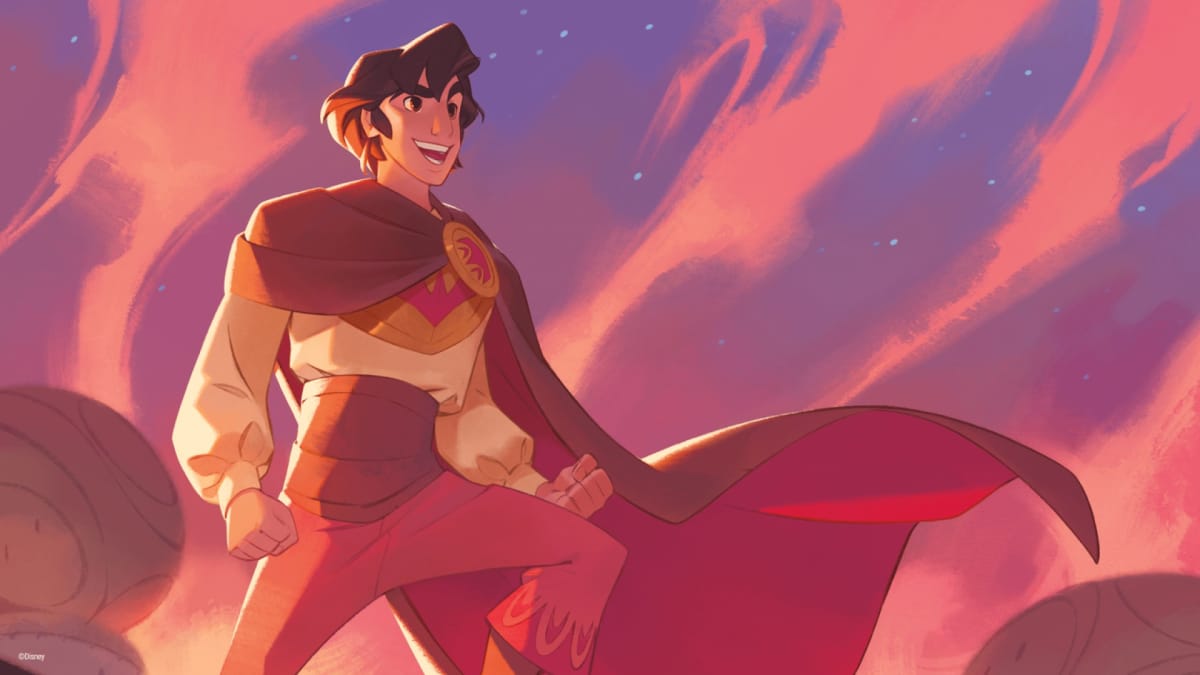 Official artwork of Aladdin from the card game Disney Lorcana