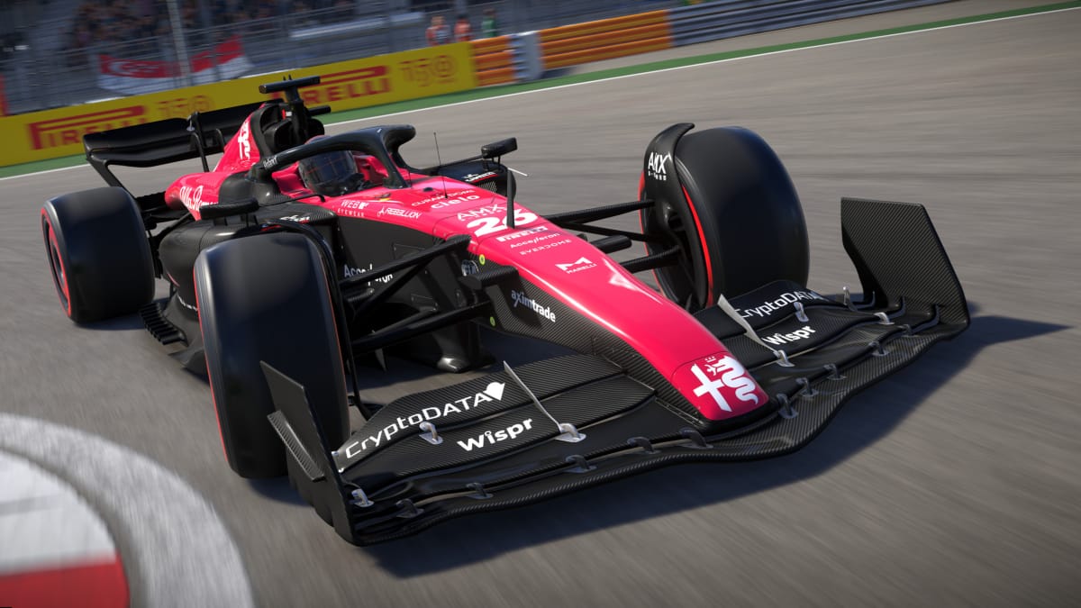 The Alfa Romeo F1 Team 2023 C43 car that's been added in the latest F1 22 update
