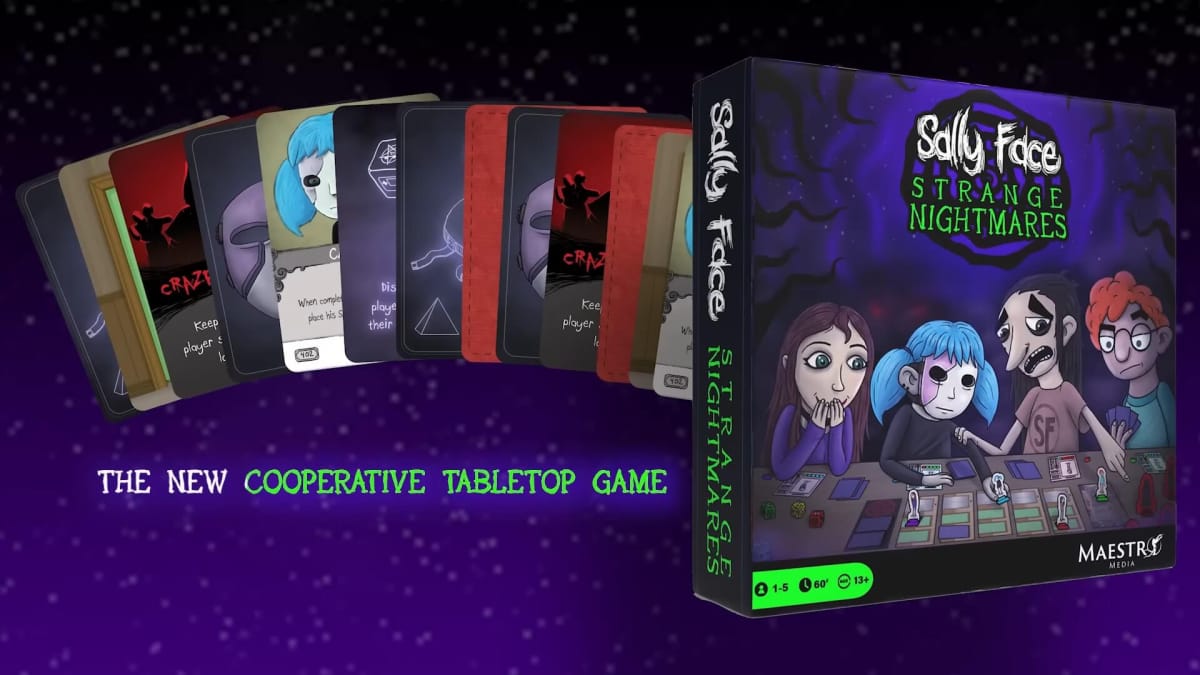An image of the Sally Face Strange Nightmares game box with some additional cards