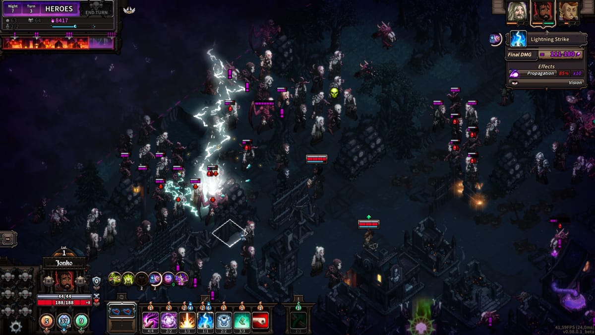 A chaotic scene of tactical combat in The Last Spell, which is leaving Early Access in March