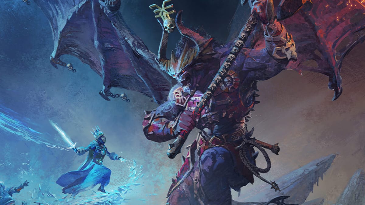 An epic clash with a monster in Total War: Warhammer III