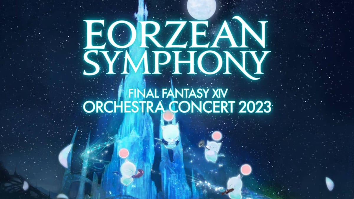 Final Fantasy XIV Eorzean Symphony concert key artwork with Moogles