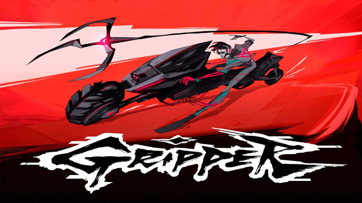 Gripper key art, depicting main character None and his bike