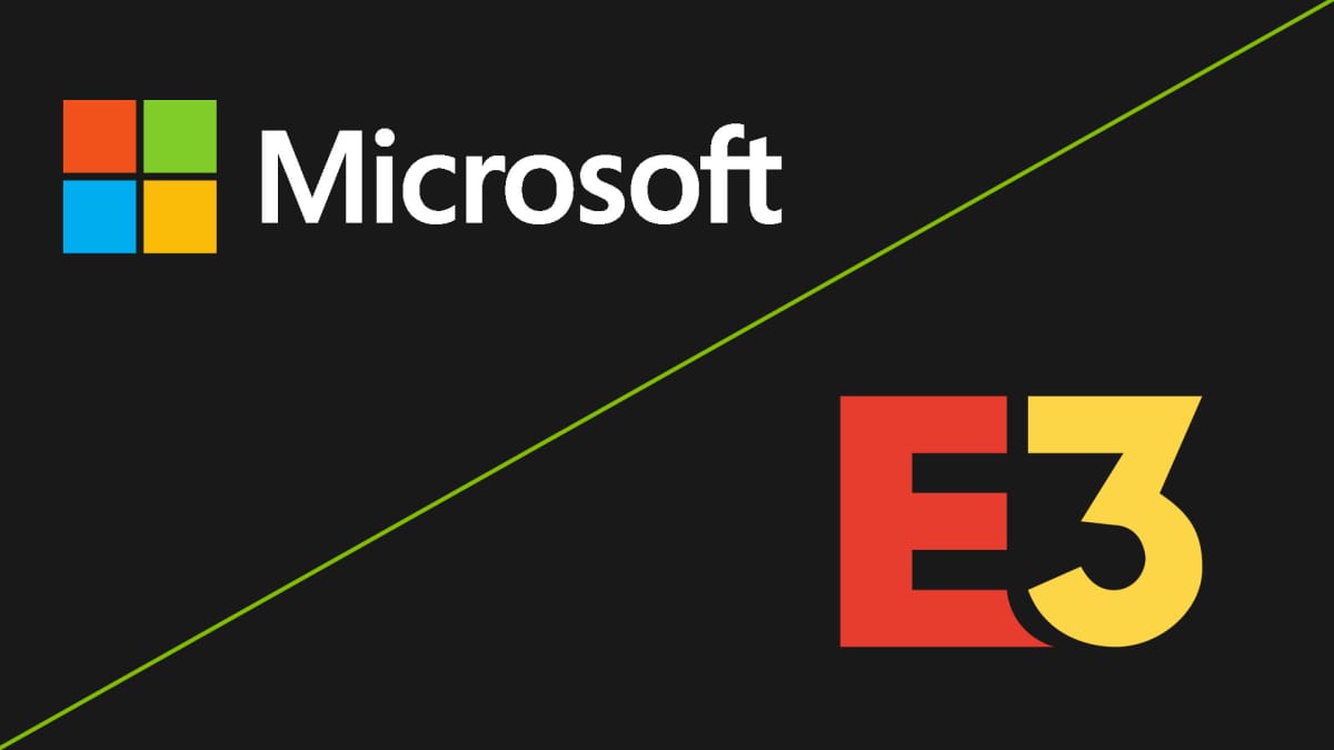 Image of the Microsoft Logo To The Left of The E3 Logo