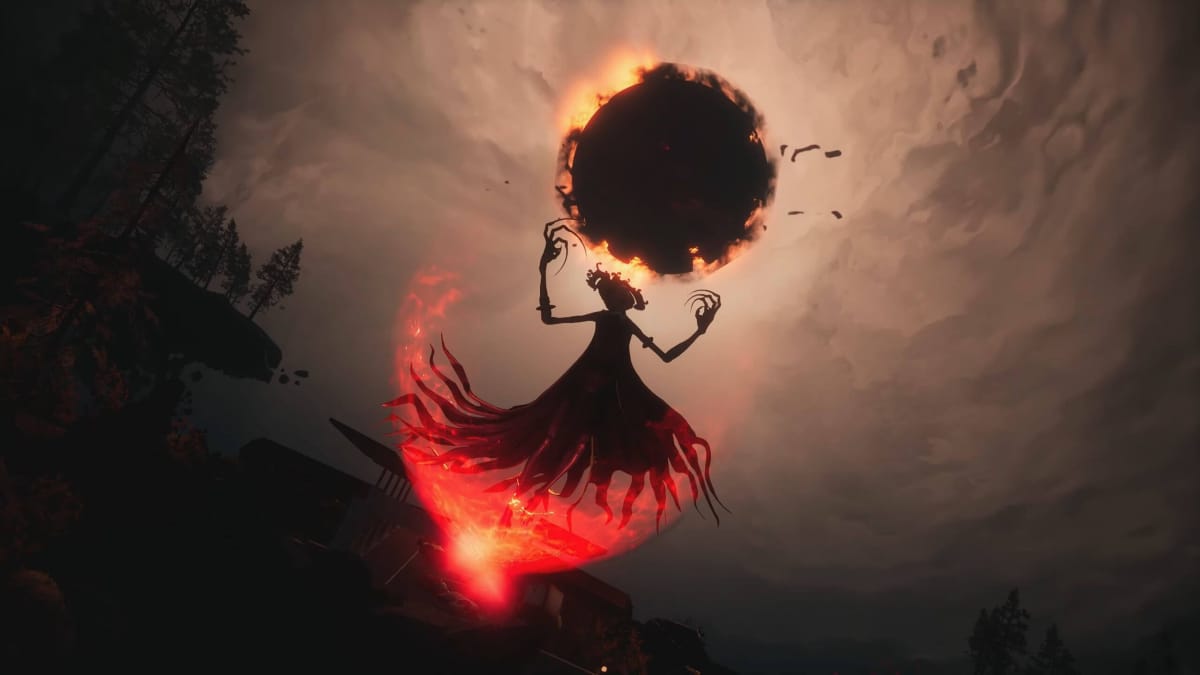 A vampiric creature with a ball of darkness hovering over its head in Redfall